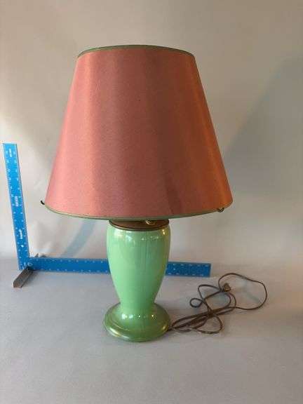 Aladdin Model 12 electrified lamp with green vase style base image