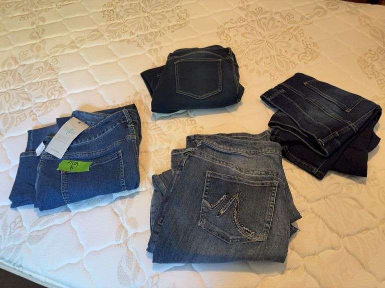 4 pair women’s jeans-NWT Maurice’s 18W short, 18W Reg, 18W long and 18W short image