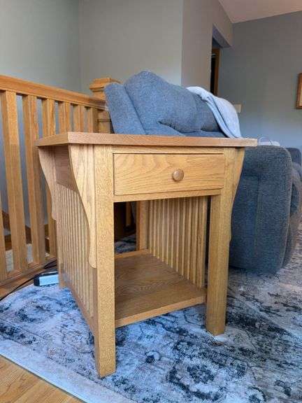 Handmade oak mission style end table 22 x 26 image