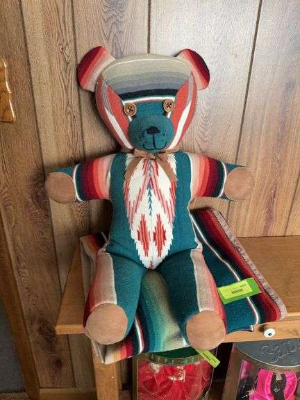 Handmade blanket teddy bear and matching blanket image