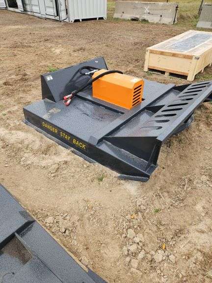 Brush Cutter	WOLVERINE		BC-13-72W	 Skid Steer Brush Cutter Attachment  Weight:776 lbs Hydraulic Flow Required:14-20 gpm Cutting Blades:2 Material Cutting:Up to 3"" dia Cutting Width:66 in Wide (Overall):72 in Height (Overall):21.6 in Minimum Cutting Height:2 in Deck Thickness:3/16 in Length (Overall):76 in", MOUNT VERNON image