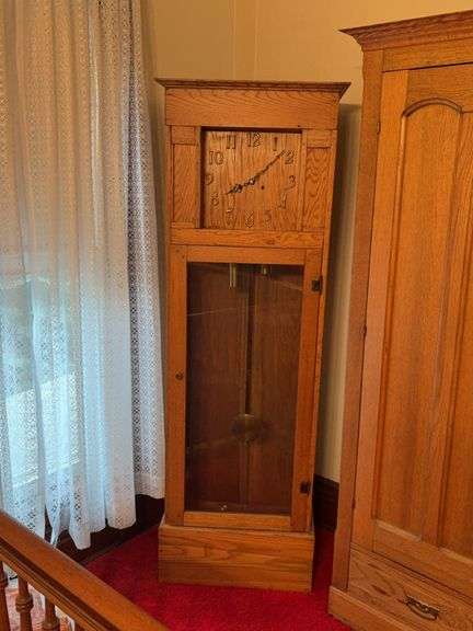 Mission style grandfather clock 18D x 25L x 74H image