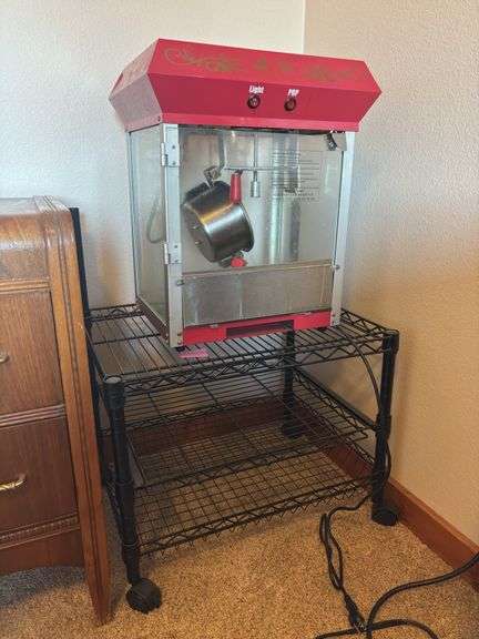 Popcorn popper and rolling cart
