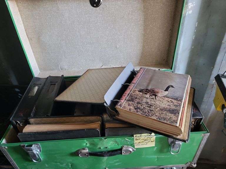 American rifleman magazine collection in green antique chest