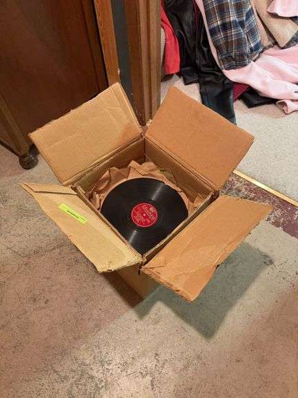 Box of old records image