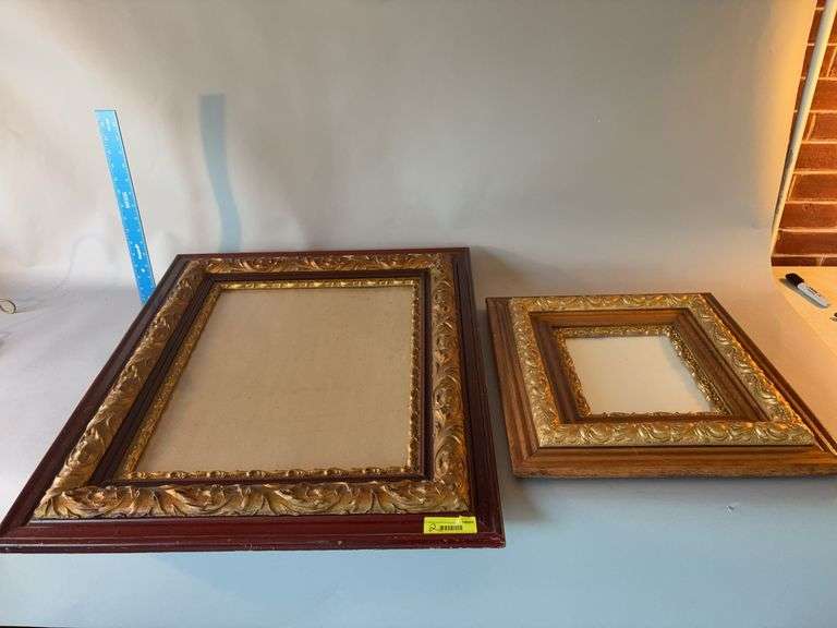 Two ornate picture frames-18x20 and 25x29.5 image