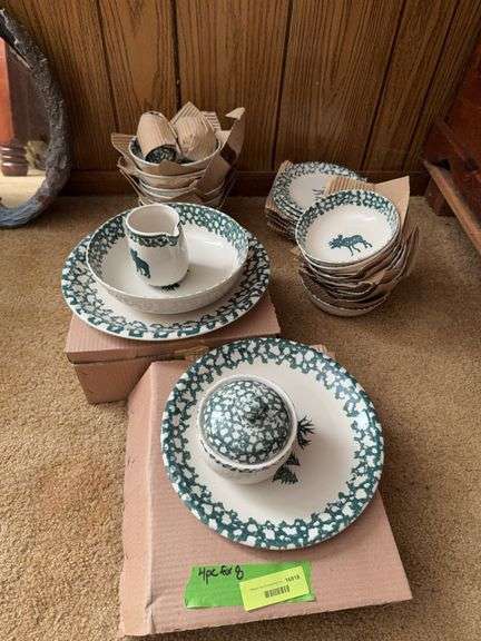 Moose Country dinnerware set 4pc service for 8 and serving pieces image