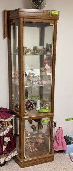 11D x 26L x 72H lighted curio cabinet with glass sides and front NO CONTENTS image