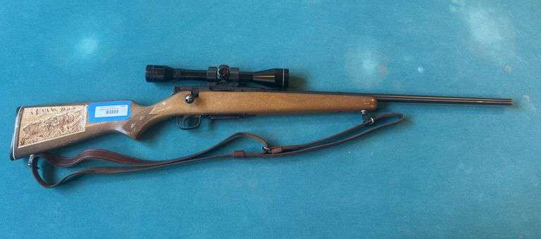 Savage model 842 West Point .222 caliber rem series E with tasco silver antler scope image