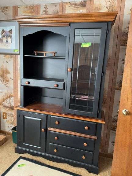 Sideboard w/ glass door top 16D x 50L x 78H image
