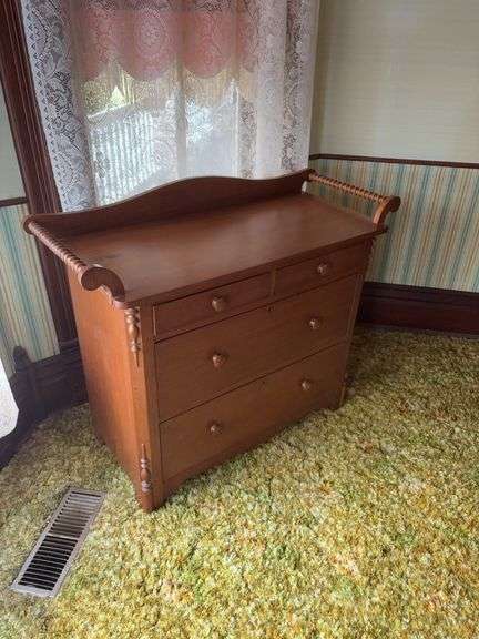 Walnut 4 door commode w towel bar handles 17D x 40L x 30H image