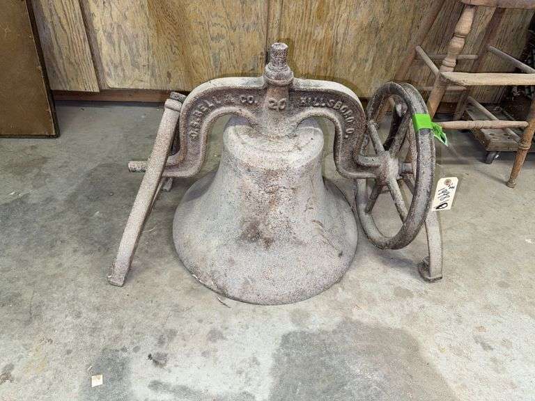 Belfry style cast iron bell C.S. Bell Co. Hillsboro O. image