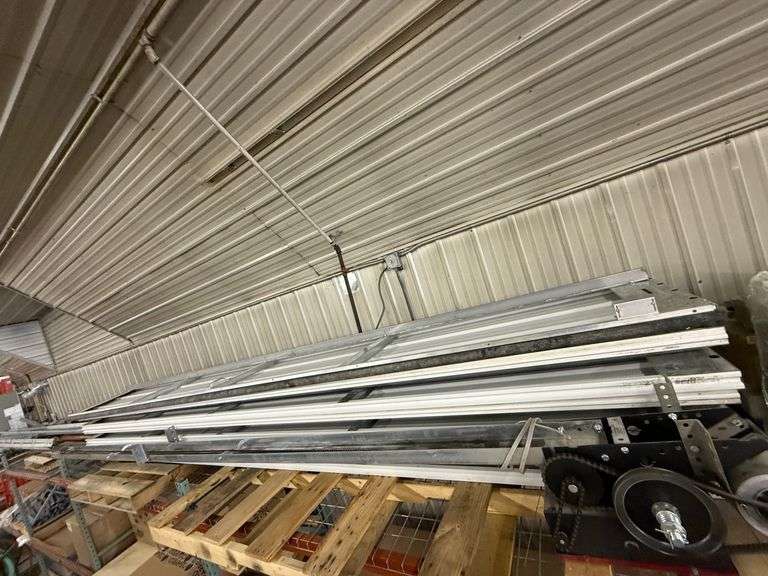 16' wide x 14' tall Aluminum uninsulated garage door w/hardware new in 2022, LiftMaster 1/2 hp opener