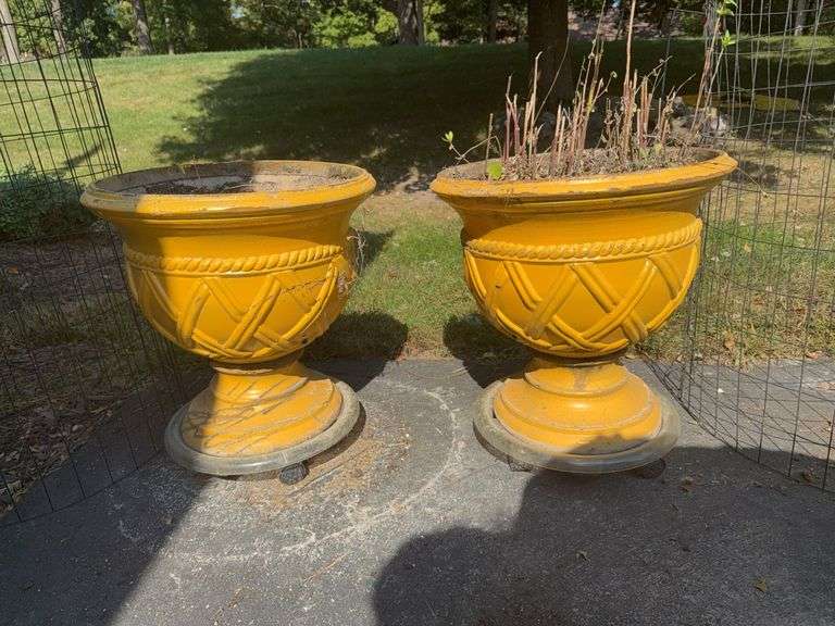 Two 18x29 foam board planters on rollers with flower protectors image