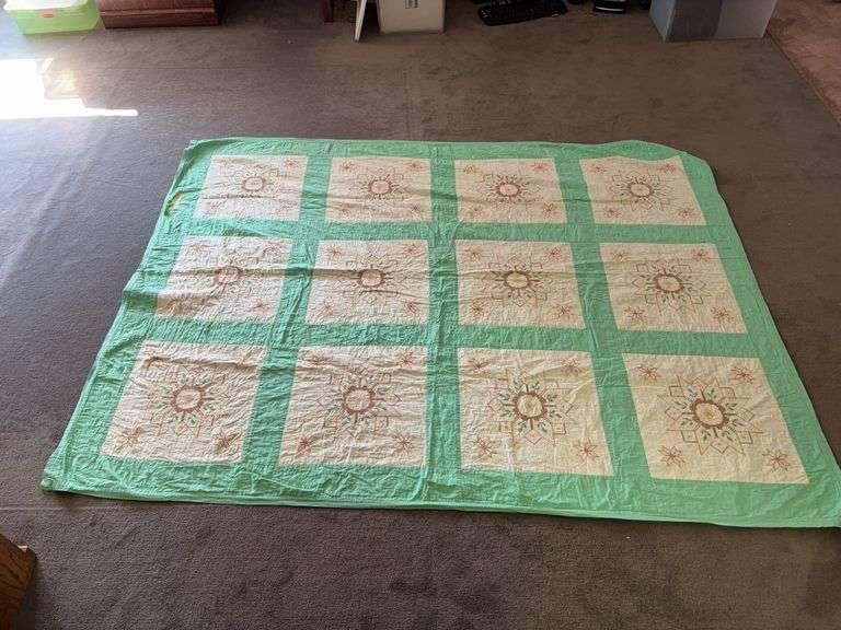 Embroidery light weight summer quilt 66 x 84 image