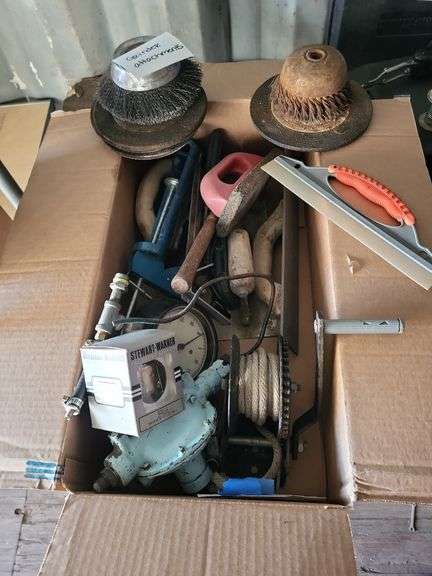 Towels, regulators, hand winch, grinder attachments