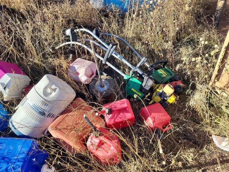 Gas cans and weed eaters