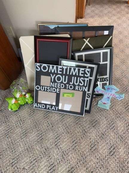 Various picture frames, picture holders and some rainy day ducks image