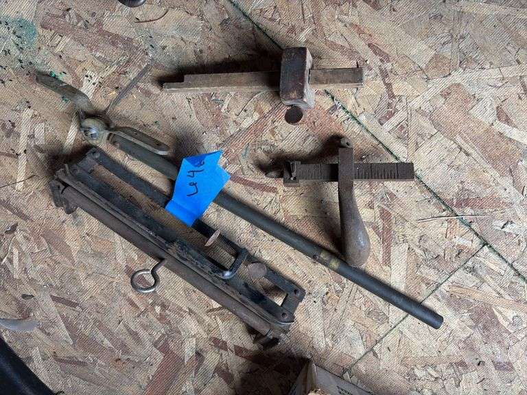 Drawn knife, part of a skive and other old tools