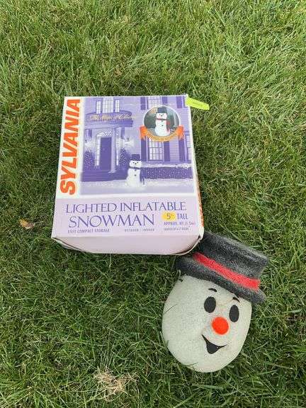 Lighted inflatable snowman and snowman light cover image