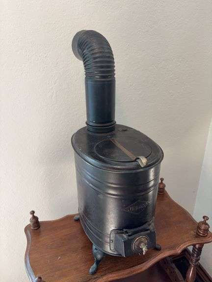 Jemco mini tin stove Stove is 12" tall + pipe image
