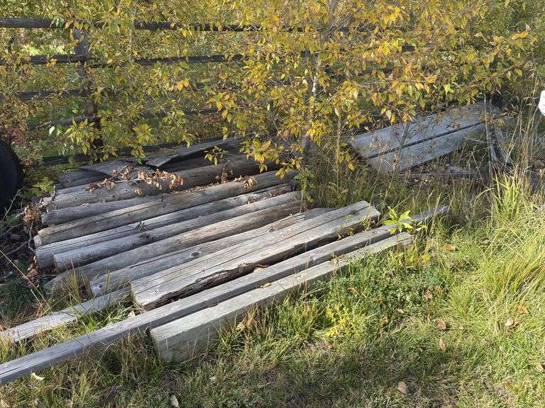 Fence posts and wood planks