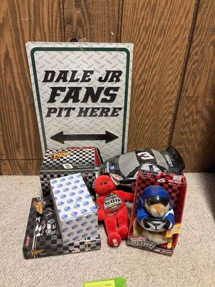 Dale Earnhardt Sr and Jr collectibles as shown and the oddball Mark Martin image