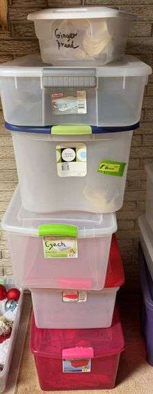 6 storage totes w/ lids image