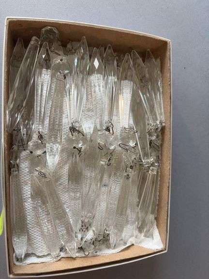 Approx 70 clear glass prisms image