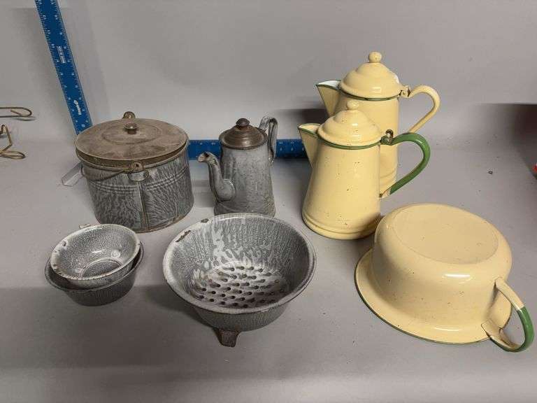 Box of granite and enamel ware image