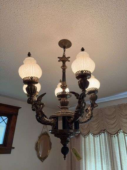 Winged mermaid ceiling light 24" x 35" Seller will remove from electric image