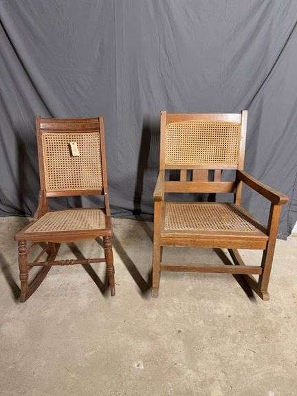 Two rockers with cane seats and backs image
