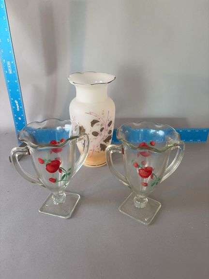 Three hand painted vases image