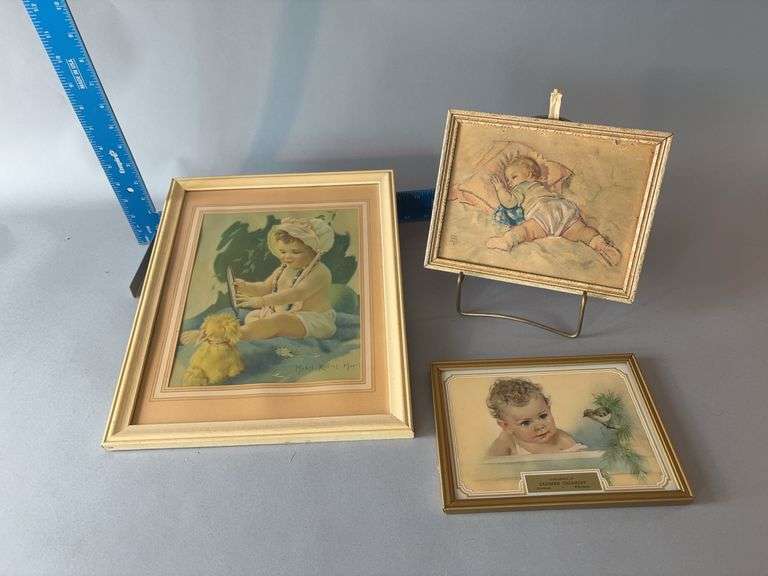 Eastman Creamery advertising print and two other prints w babies image