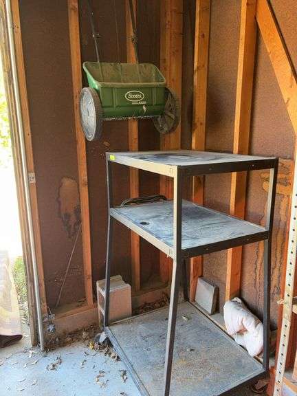54" tall AV cart and Scotts drop spreader image
