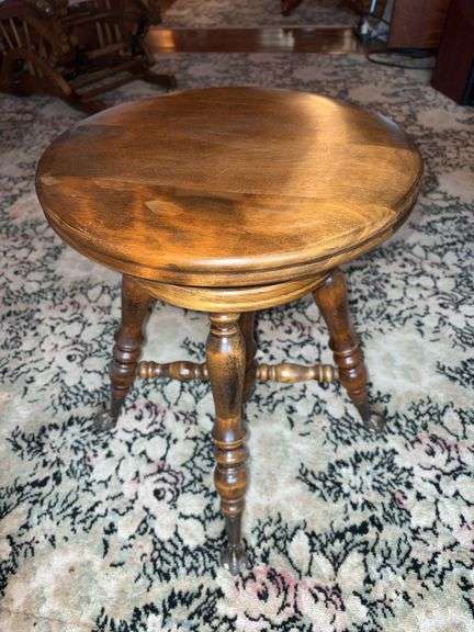 Piano stool w claw & ball feet image