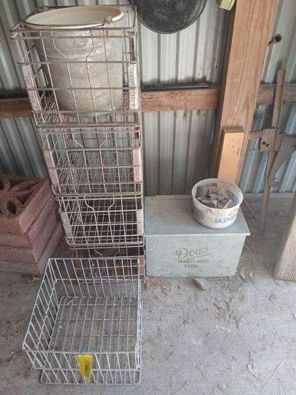 4 milk crates and porch delivery dairy box