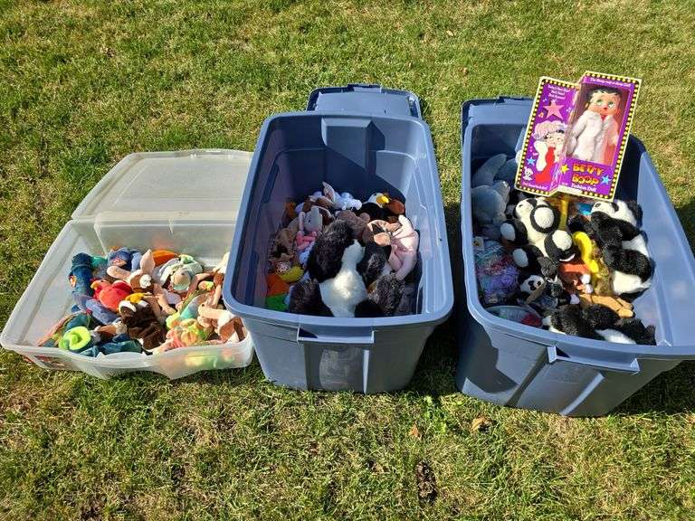 3 totes of TY babies image