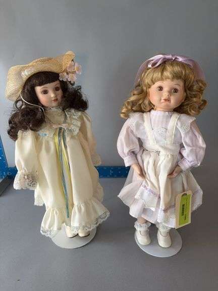 Two bisque dolls Approx 16” tall image