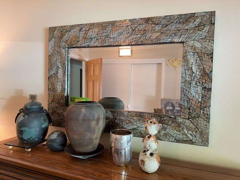 24x36 wall mirror, vases, owls and an urn image