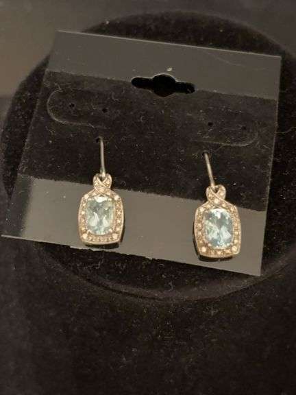 Blue Topaz with diamond accent earrings image