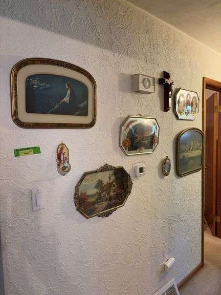 All religious decor on hall wall image
