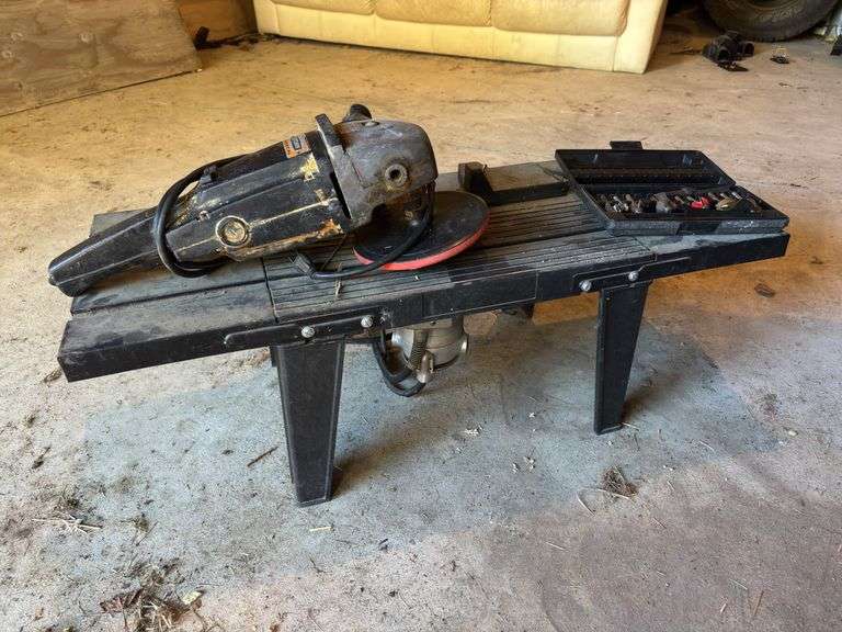 Router table, craftsman grinder and router bits