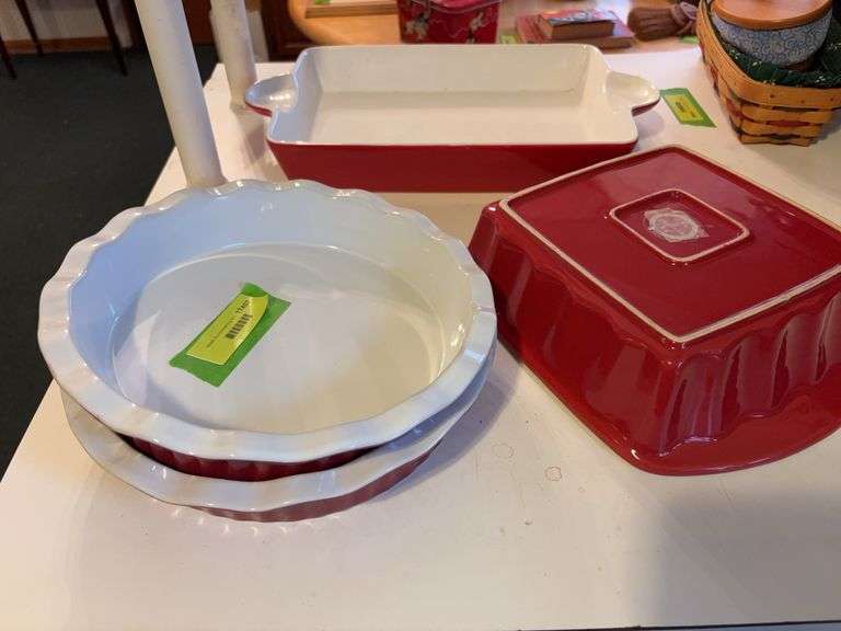 2 Bialetti stoneware 9” deep dishes  and a Crofton 2qt square and 9x13 image