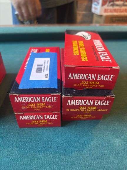 5 boxes of American Eagle .223 rem 55 grain FMJ ammunition image