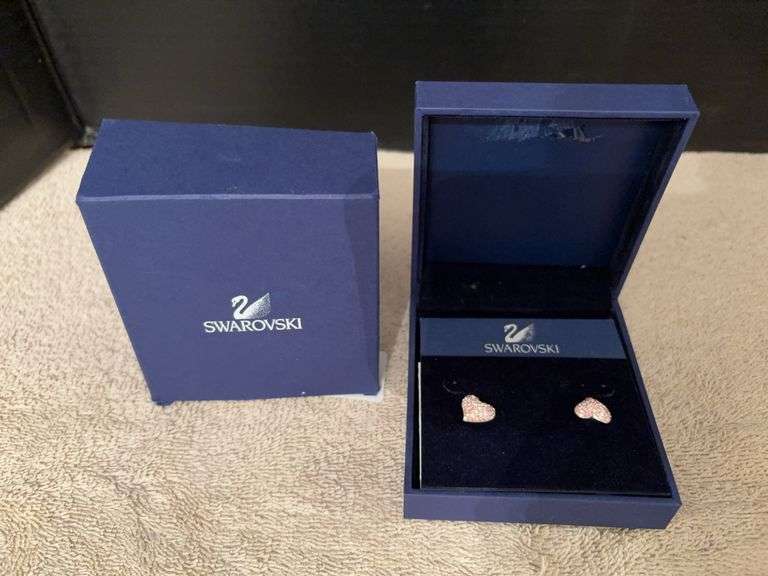 Swarovski heart earrings in original box image