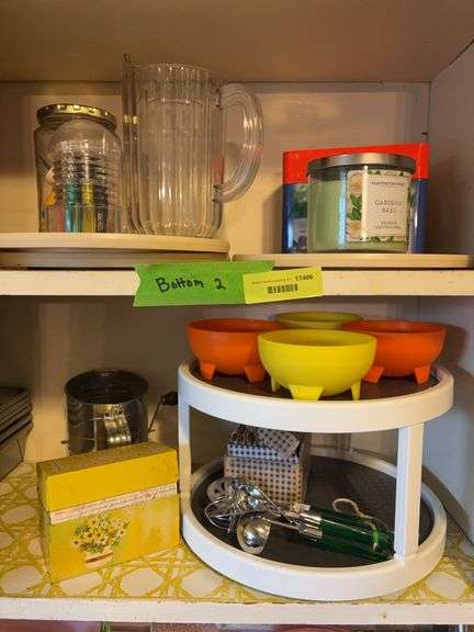 Recipe boxes, corn holders, lazy susan, sifter, candle, mini screwdriver set and more image