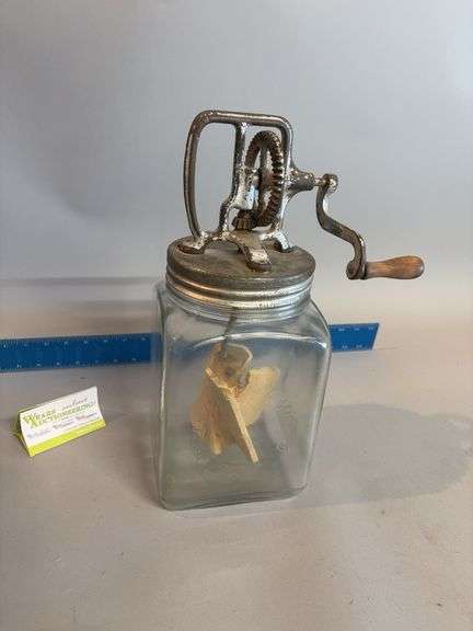 Dazey Churn Glass marked Made in America 4Q image