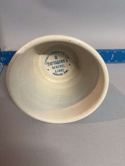 Burlingame's General Store Froelich Iowa blue band mixing bowl image