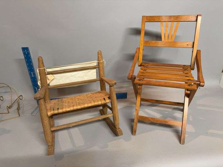 Doll chair and folding toddler chair image